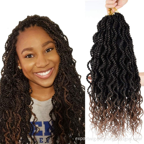 Kinky Curl Senegal Twist Goddess Crochet Hair Synthetic Hair Extensions Wavy Senegalese Twist Hair Crochet Braids